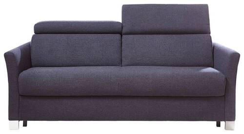 SCHLAFSOFA Jacquard, Flachgewebe Dunkelblau  - Chromfarben/Dunkelblau, Design, Textil/Metall (185/100/100cm) - Bali