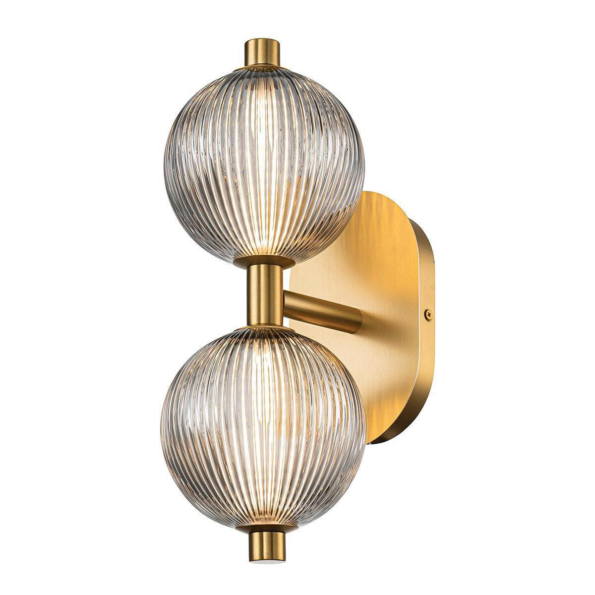 WANDLEUCHTE    - Goldfarben, KONVENTIONELL, Glas/Metall (15,1/39/20,3cm) - Elstead Lighting