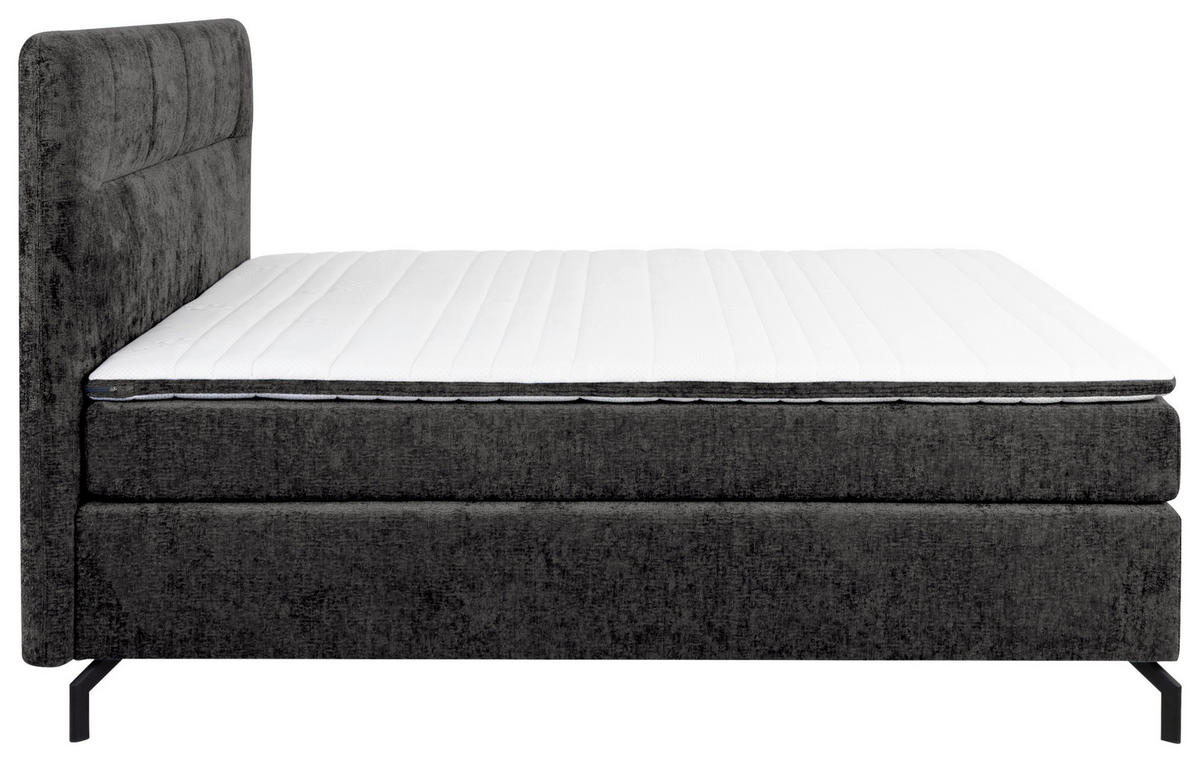 BOXSPRINGBETT 160/200 cm  in Anthrazit  - Anthrazit/Schwarz, Design, Textil/Metall (160/200cm) - Esposa