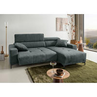 ECKSOFA Chenille Dunkelgrün  - Dunkelgrün/Schwarz, Basics, Textil/Metall (250/183cm) - Livetastic