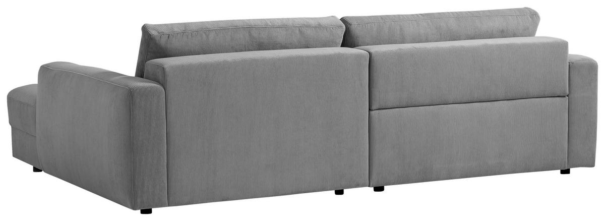 ECKSOFA Cord Dunkelgrau  - Dunkelgrau/Schwarz, Modern, Textil (250/176cm) - Trendmanufaktur