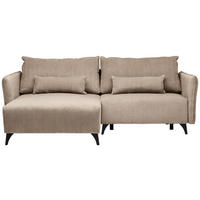 ECKSOFA Beige Cord  - Beige/Schwarz, Design, Textil/Metall (175/254cm) - Stylife