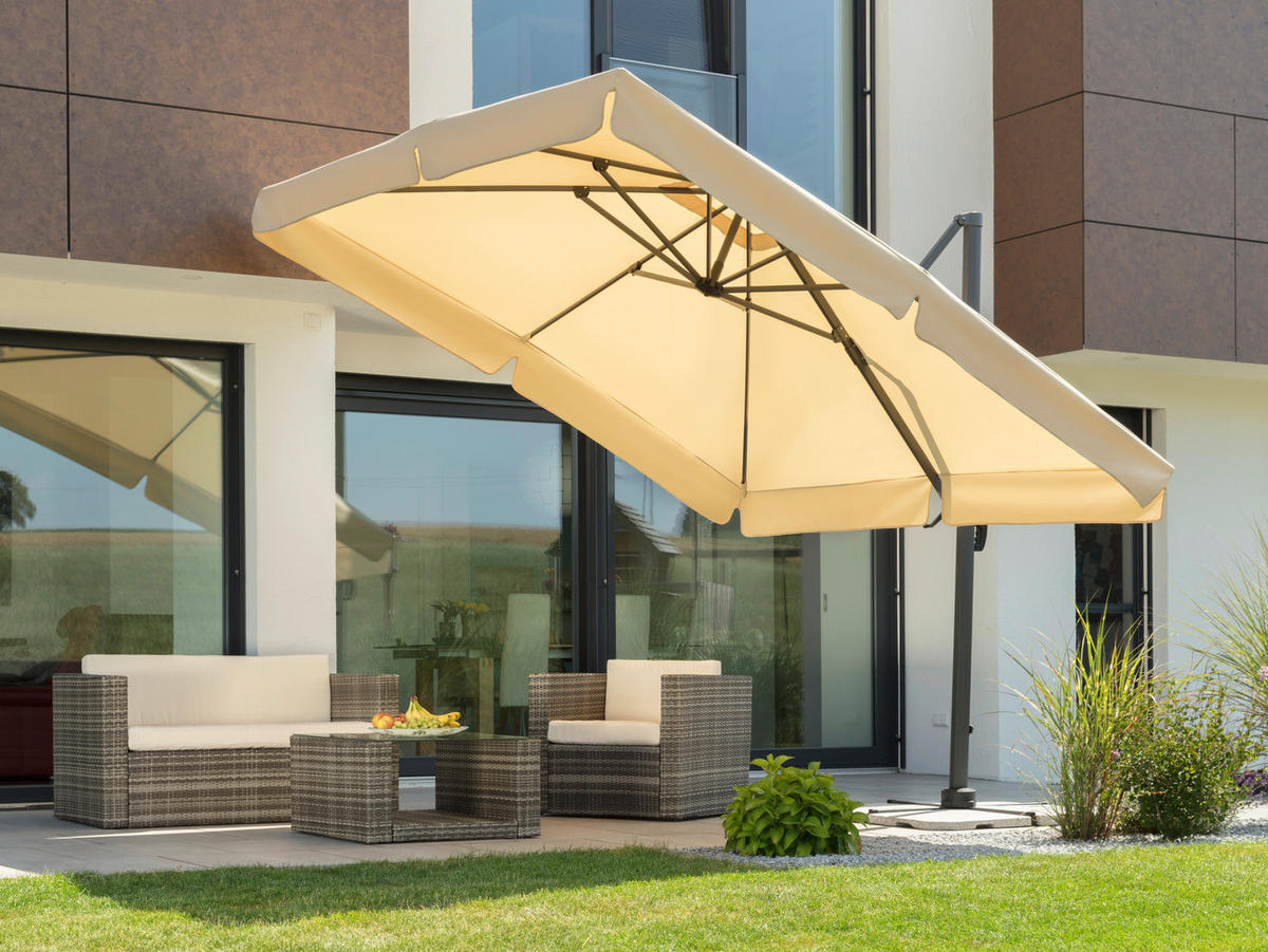 AMPELSCHIRM   - Anthrazit/Naturfarben, Basics, Textil/Metall (359/273/300cm) - Schneider