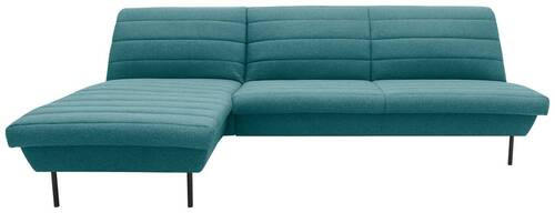ECKSOFA Looks IX Petrol Webstoff  - Petrol/Schwarz, Design, Textil/Metall (168/274cm) - LOOKS by W.Joop