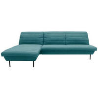 ECKSOFA Looks IX Petrol Webstoff  - Petrol/Schwarz, Design, Textil/Metall (168/274cm) - LOOKS by W.Joop