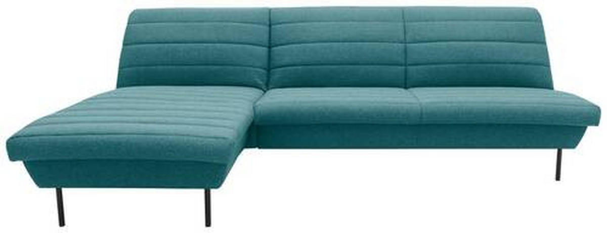 ECKSOFA Looks IX Petrol Webstoff  - Petrol/Schwarz, Design, Textil/Metall (168/274cm) - LOOKS by W.Joop