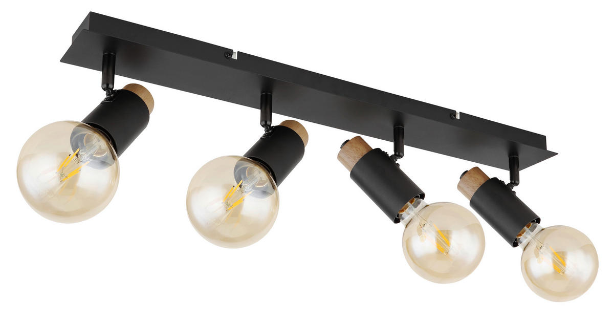 STRAHLER - Dunkelbraun/Schwarz, Design, Holz/Metall (65,5/8/14,5cm) - Globo