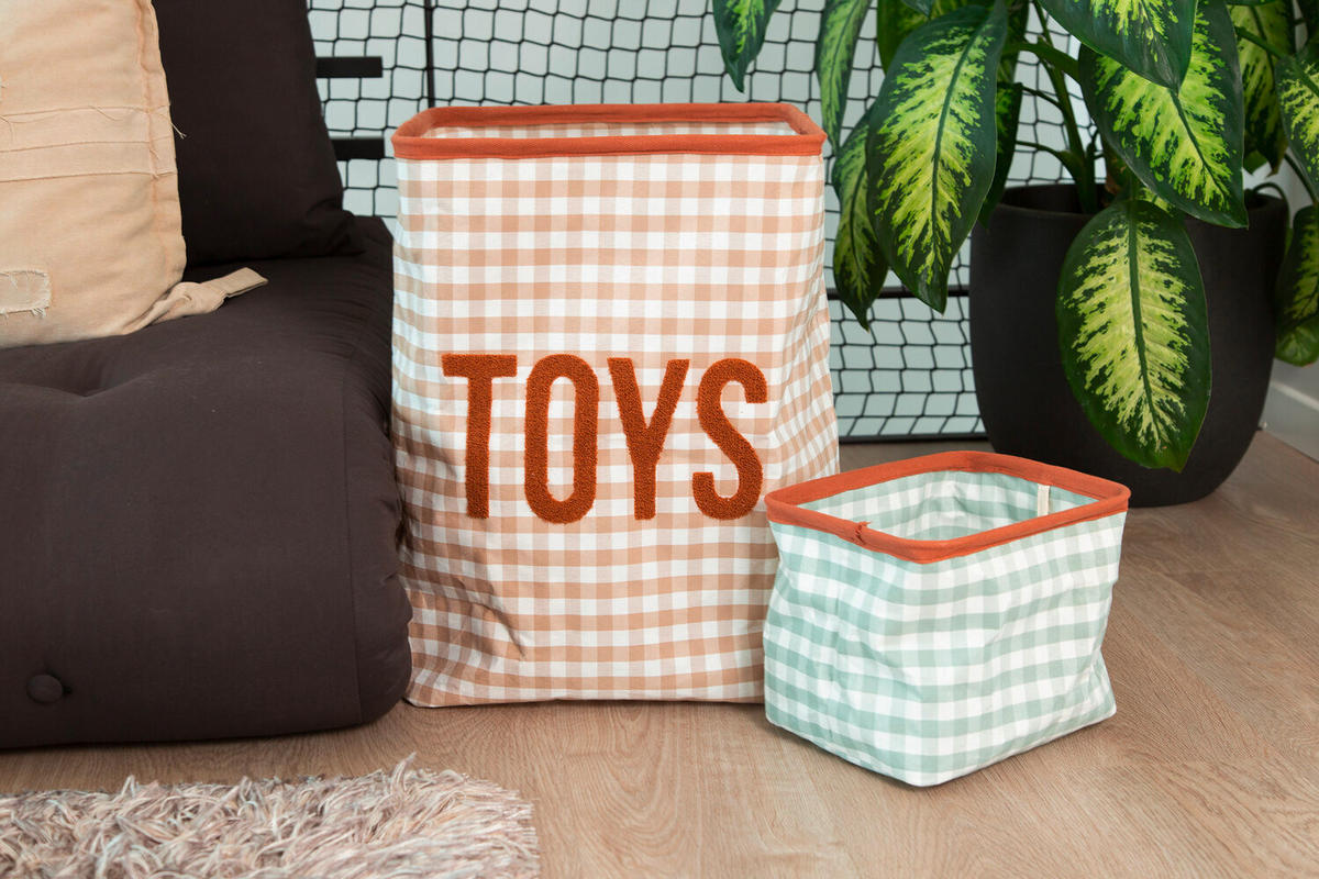 AUFBEWAHRUNGSBOX Vichy Korb Nude Rosa  - Rosa, KONVENTIONELL, Textil (35/35/50cm) - Childhome
