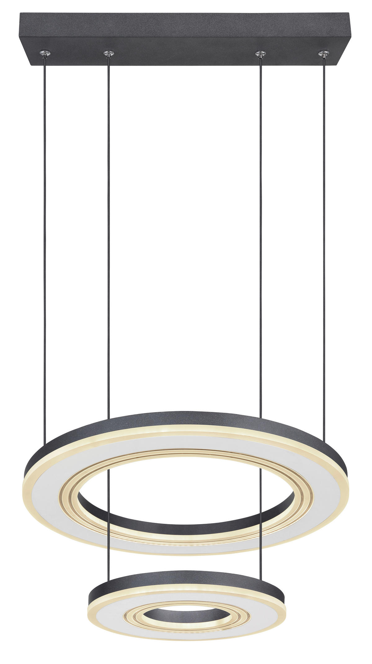 ZÁVESNÉ LED SVIETIDLO, 50/120 cm  - čierna/biela, Design, kov/plast (50/120cm)