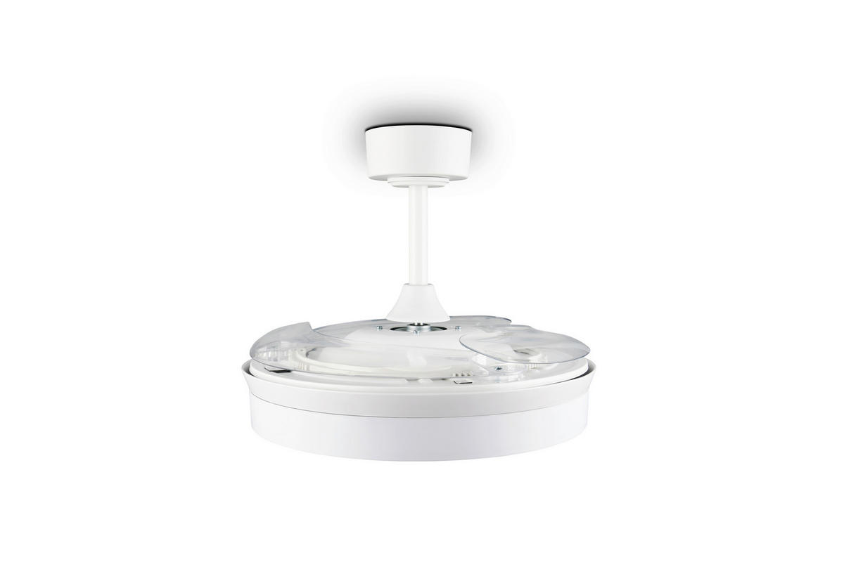 DECKENVENTILATOR - Klar/Weiß, Design, Kunststoff/Metall (46/39cm)