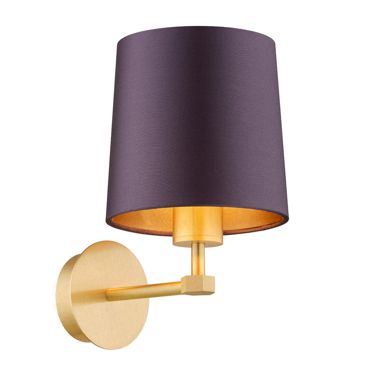 WANDLEUCHTE Princeton 27/16/22 cm   - Lila/Messingfarben, KONVENTIONELL, Textil/Metall (27/16/22cm)