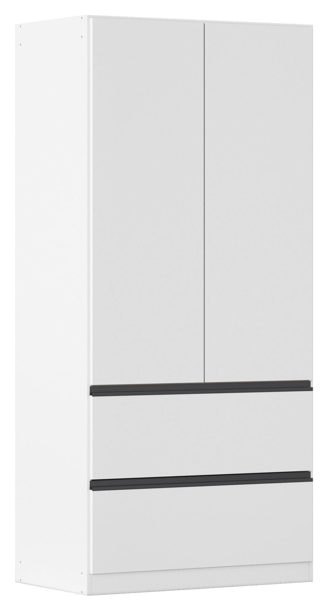 DREHTÜRENSCHRANK 91/197/54 cm 2-türig Weiß - Weiß/Grau, MODERN, Holzwerkstoff (91/197/54cm) - Rauch Möbel