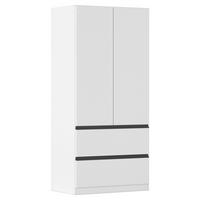 DREHTÜRENSCHRANK in Weiss  - Weiss/Grau, Modern, Holzwerkstoff (91/197/54cm) - Rauch Möbel