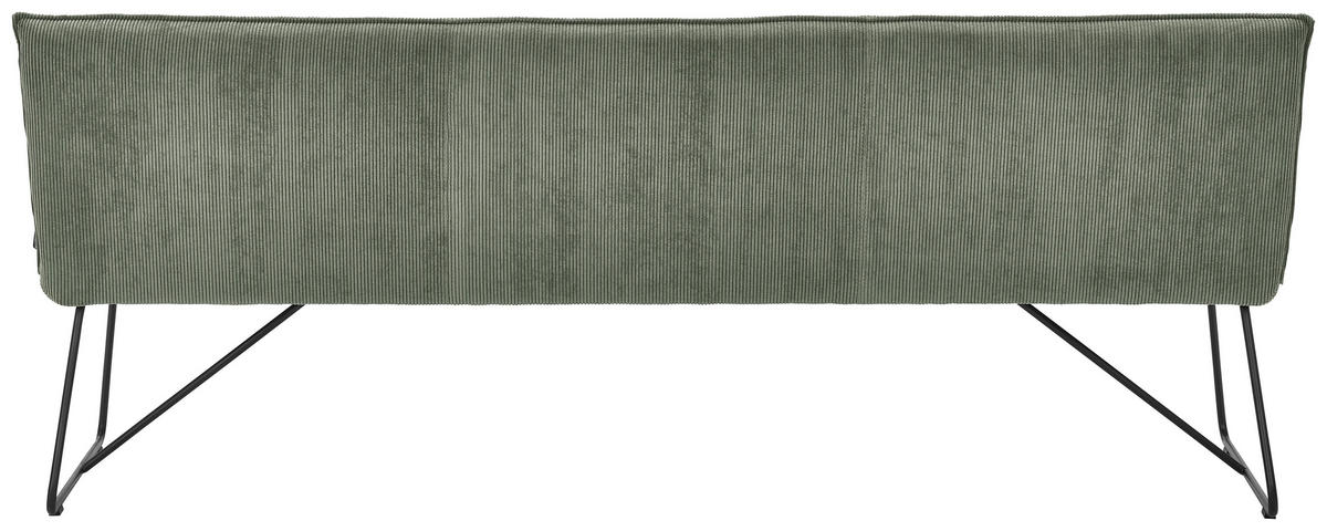 SITZBANK in Textil Waldgrün  - Waldgrün/Schwarz, Design, Textil/Metall (180/88/66cm) - Johann Jakob