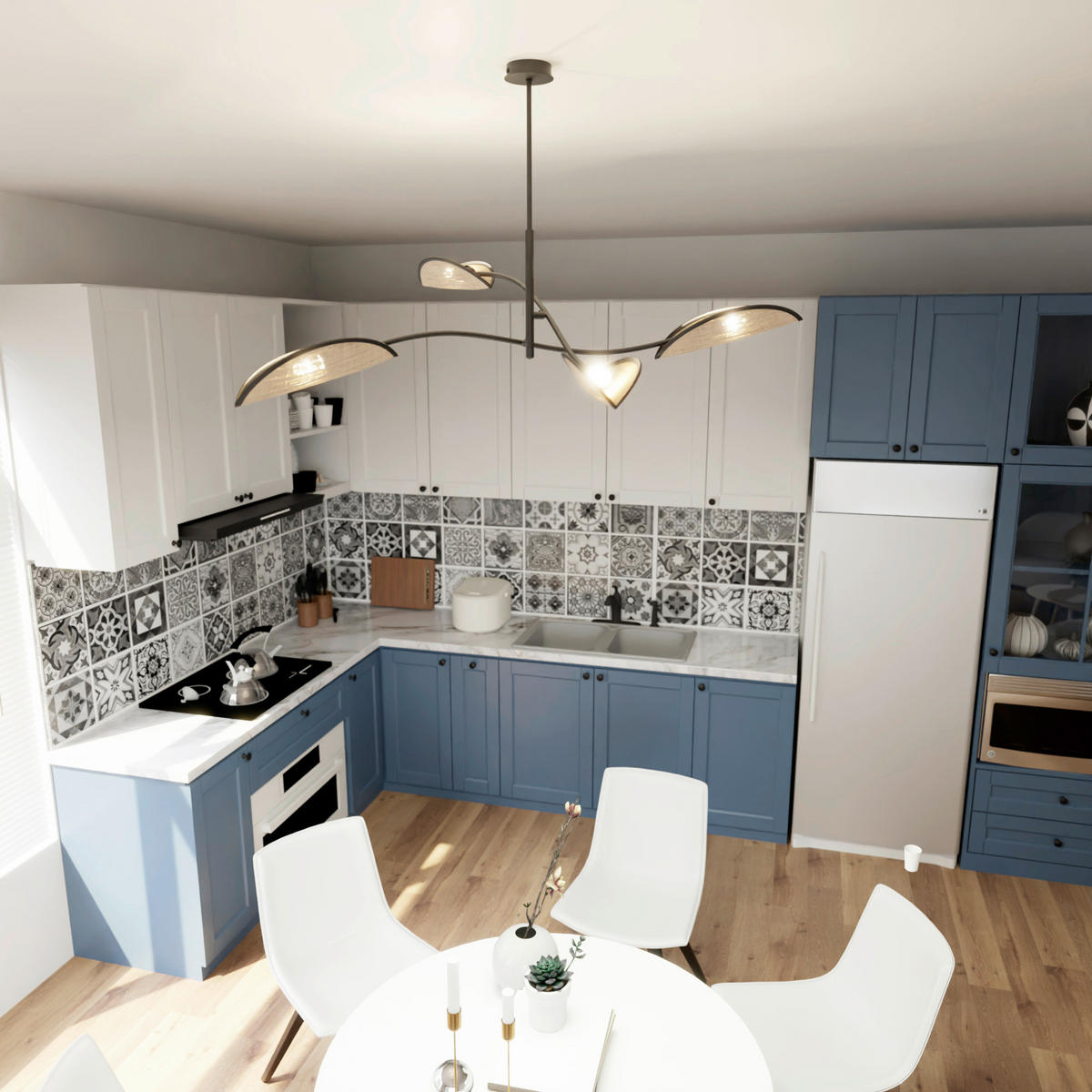 DECKENLEUCHTE 105/105/59 cm  - Hellbraun/Schwarz, LIFESTYLE, Textil/Metall (105/105/59cm)