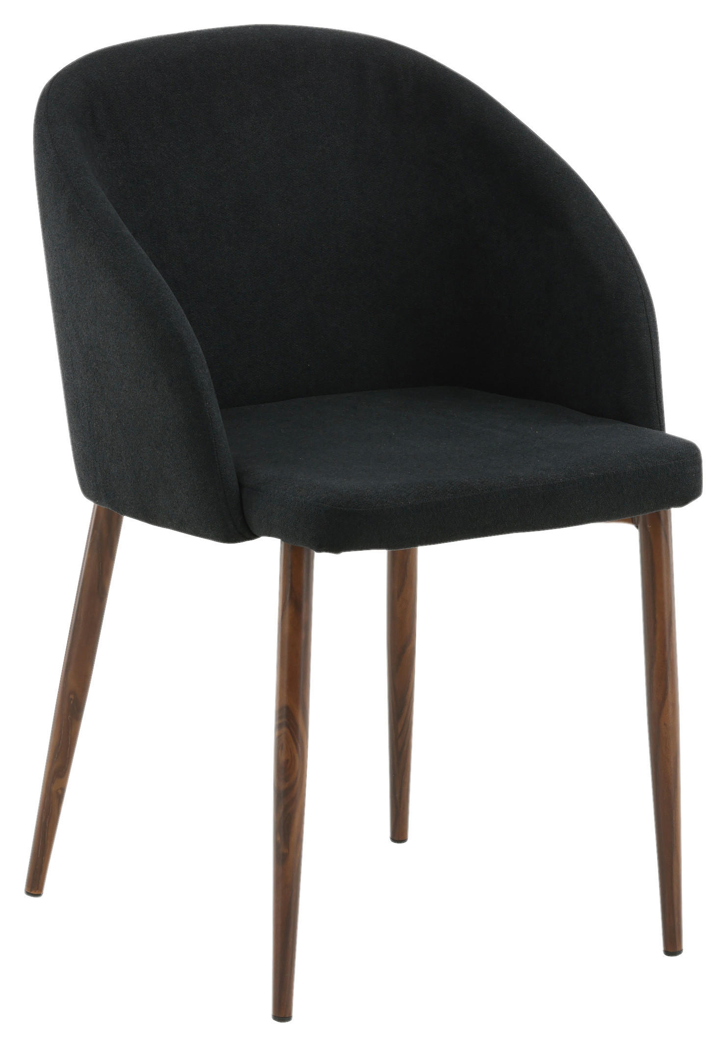 STUHL-SET 2 Stück  in Mikrofaser Holz, Textil  - Walnussfarben/Schwarz, Design, Holz/Textil (48,5/83/55cm) - Livetastic