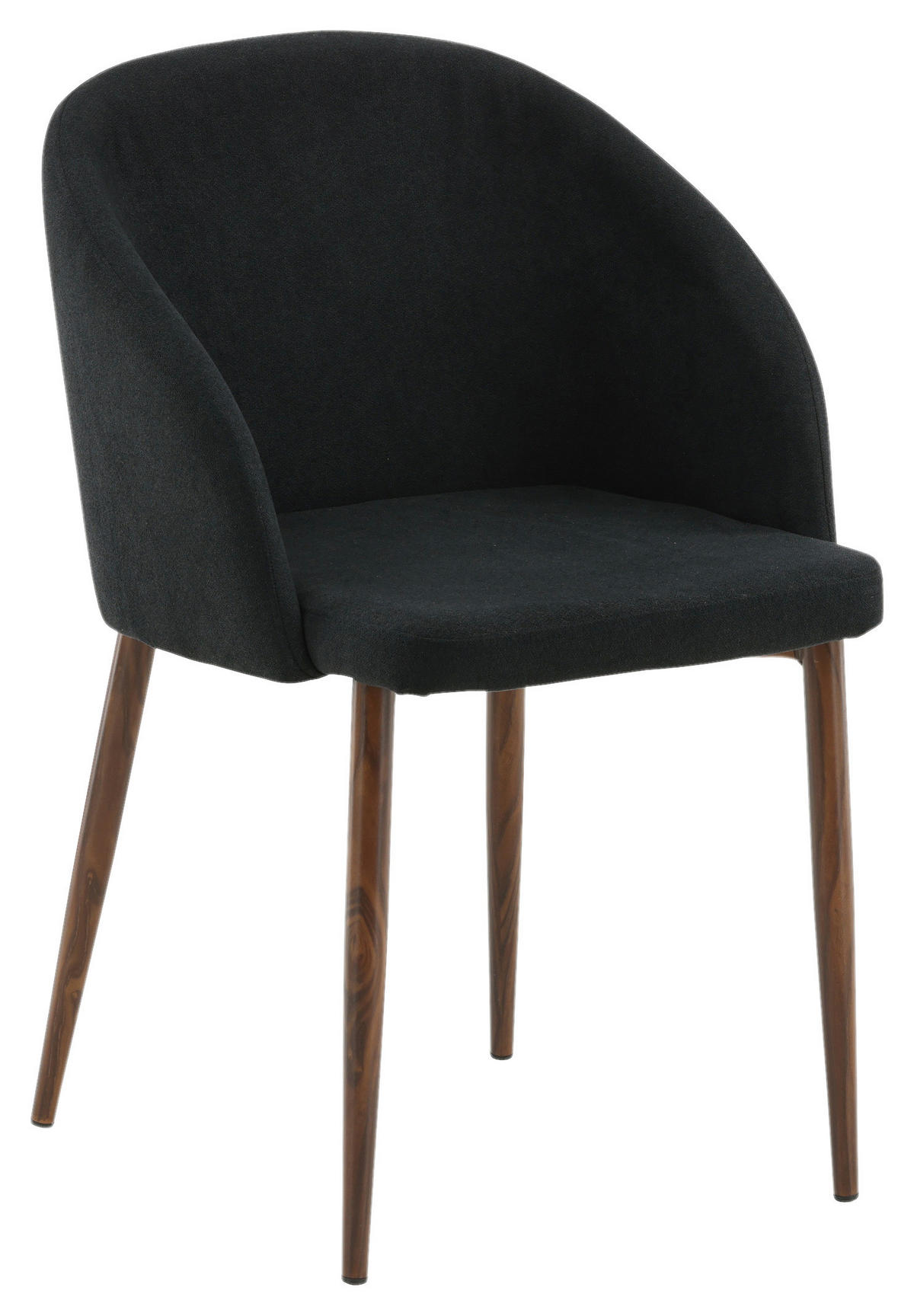 STOLSET 2 styck mikrofiber  - valnötsfärgad/svart, Design, trä/textil (48,5/83/55cm) - Livetastic