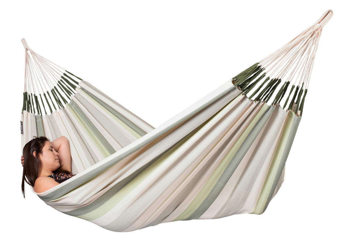 HÄNGEMATTE double outdoor  - Weiß/Hellgrün, KONVENTIONELL, Textil (160/350cm) - La Siesta
