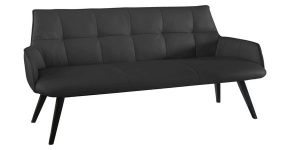 SITZBANK 160/89,5/64 cm in Schwarz - Schwarz, Design, Leder/Holz (160/89,5/64cm) - Novel