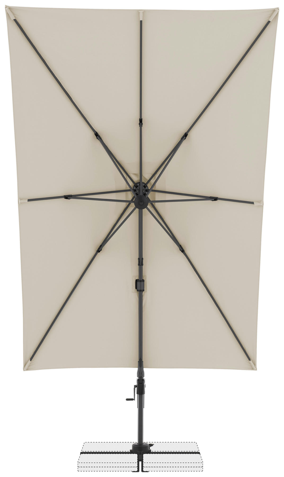 AMPELSCHIRM Naturfarben  - Schwarz/Naturfarben, Basics, Textil/Metall (310/210cm) - Doppler