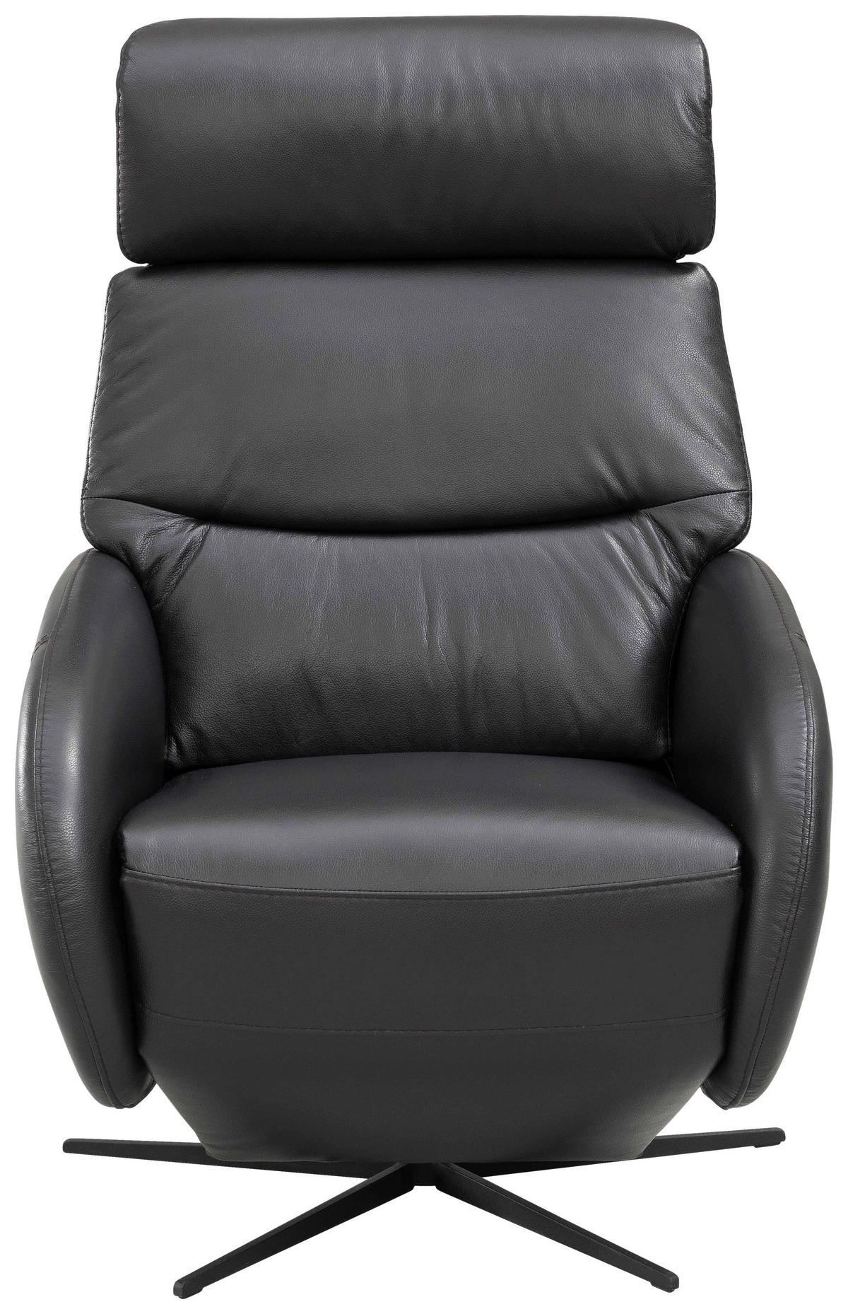 RELAXSESSEL Itala Echtleder Relaxfunktion, Kopfteilverstellung, Rücken echt    - Schwarz, Design, Leder (71/110/80cm) - Novel