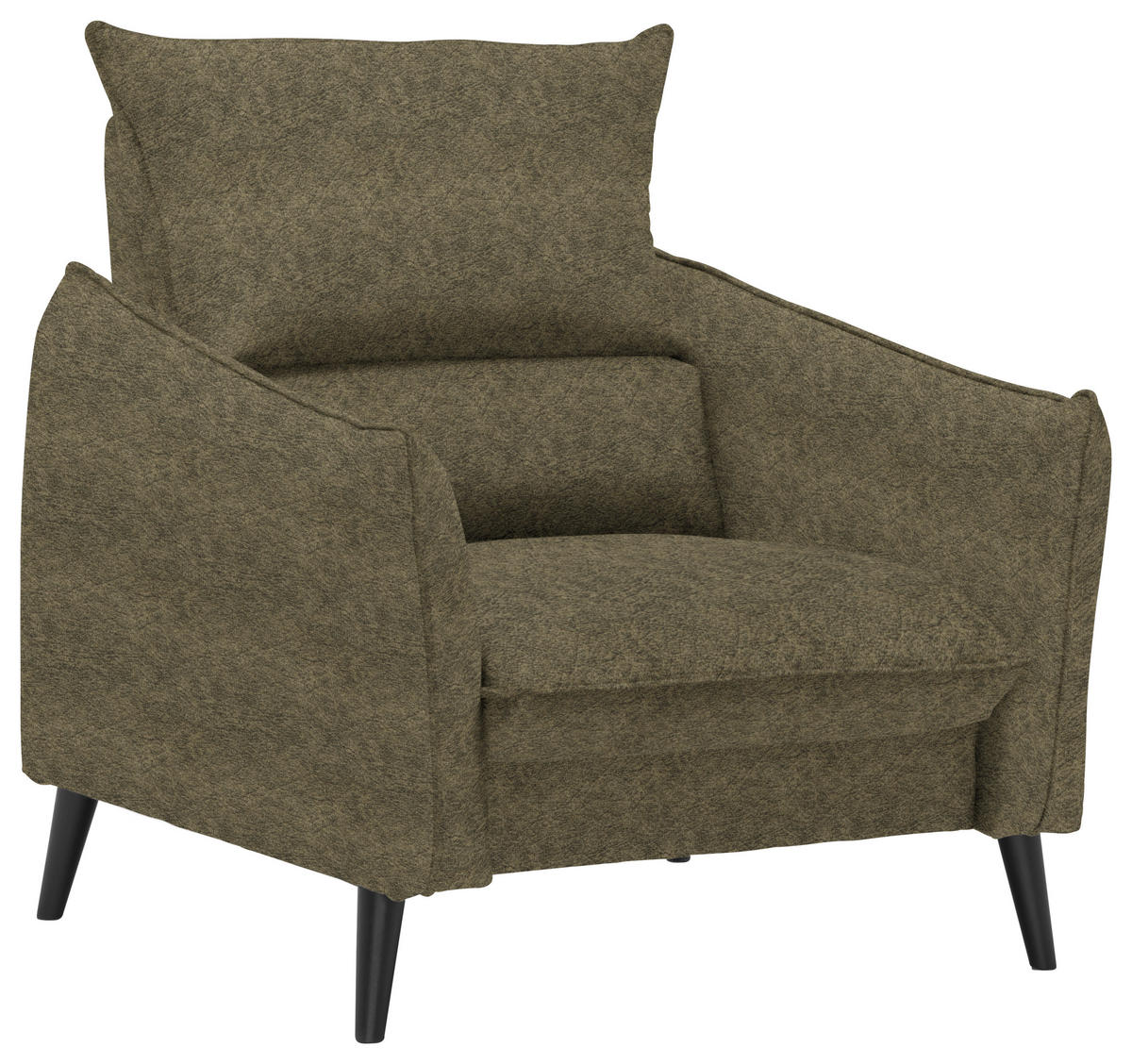 SESSEL Velours Olivgrün    - Schwarz/Olivgrün, Design, Holz/Textil (96/98/100cm) - Carryhome