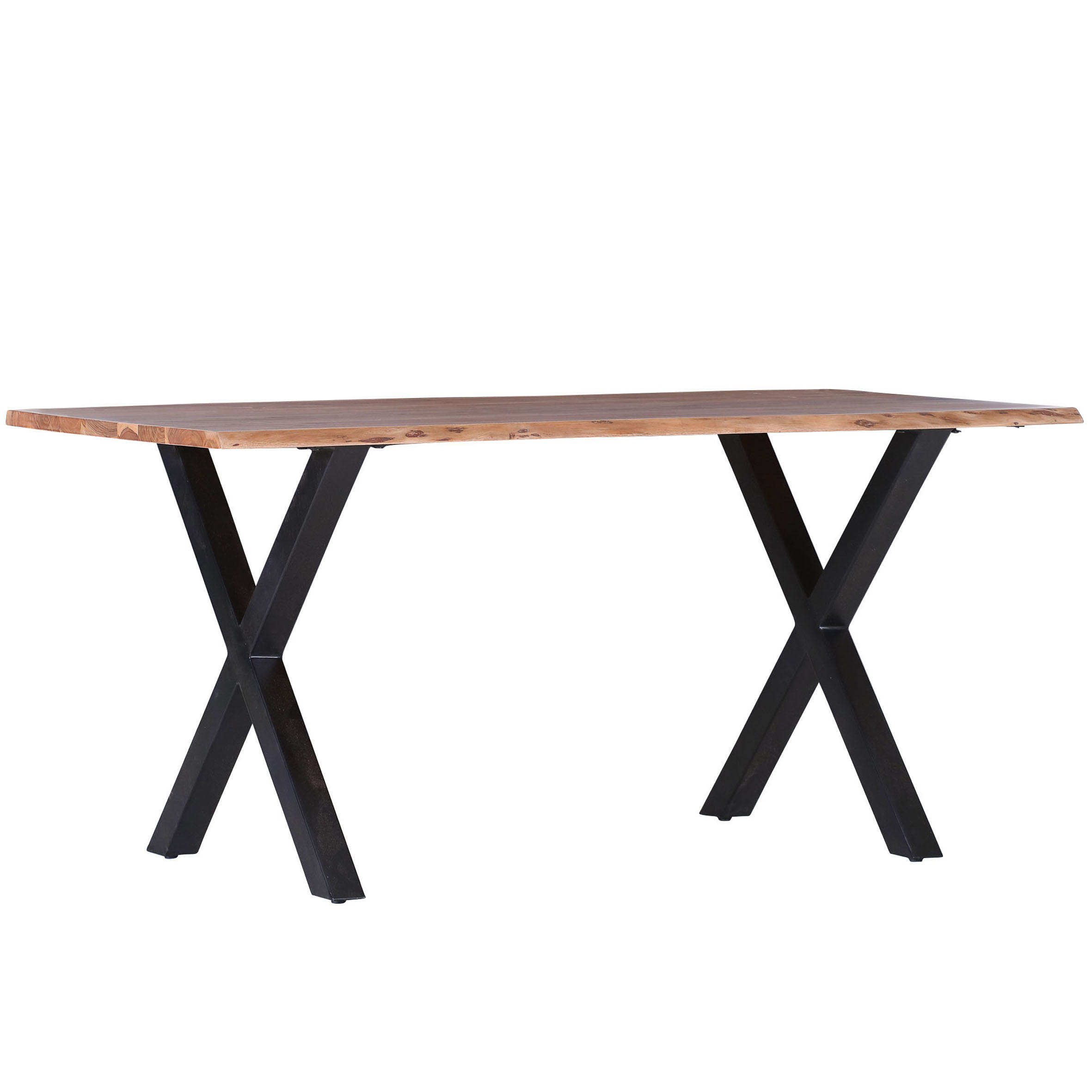 ÉTKEZŐASZTAL - natúr színű/fekete, Modern, fa/fém (140/80/76cm) - Livetastic