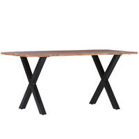 ÉTKEZŐASZTAL - natúr színű/fekete, Modern, fa/fém (140/76/80cm) - Livetastic