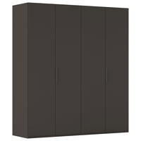 DREHTÜRENSCHRANK 201/223/61 cm,  in Graphitfarben, 4-türig  - Graphitfarben, Basics, Holzwerkstoff/Metall (201/223/61cm) - Novel