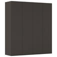 DREHTÜRENSCHRANK 201/223/61 cm,  in Graphitfarben, 4-türig  - Graphitfarben, Basics, Holzwerkstoff/Metall (201/223/61cm) - Novel