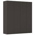 DREHTÜRENSCHRANK 201/223/61 cm,  in Graphitfarben, 4-türig  - Graphitfarben, Basics, Holzwerkstoff/Metall (201/223/61cm) - Novel