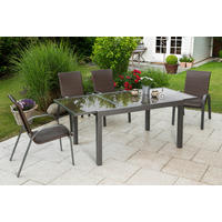 GARTENSET 5-teilig  - Graphitfarben/Braun, MODERN, Kunststoff/Metall - Gardenson