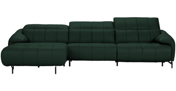 ECKSOFA in Echtleder Opal 165/313 cm - Opal/Schwarz, Design, Leder/Metall (165/313cm) - Emilio Belluti