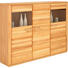 HIGHBOARD Kernbuche teilmassiv geölt Buchefarben - Edelstahlfarben/Buchefarben, KONVENTIONELL, Glas/Holz (179/131/38cm) - NOVEL