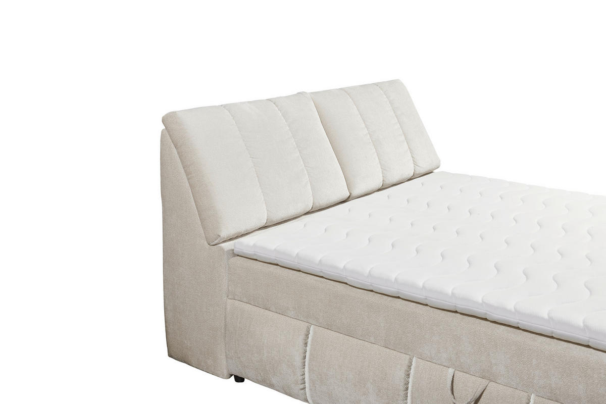 BOXBETT 160/200 cm  in Beige  - Beige/Schwarz, Modern, Holzwerkstoff/Kunststoff (160/200cm) - MID.YOU