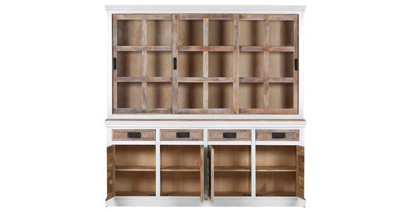 BUFFET 200/200/40 cm  in Naturfarben, Weiß  - Schwarz/Naturfarben, Design, Holz/Metall (200/200/40cm) - Landscape