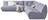 ECKSOFA Blaugrau Lederlook  - Blaugrau, Trend, Textil (285/315cm) - Livetastic