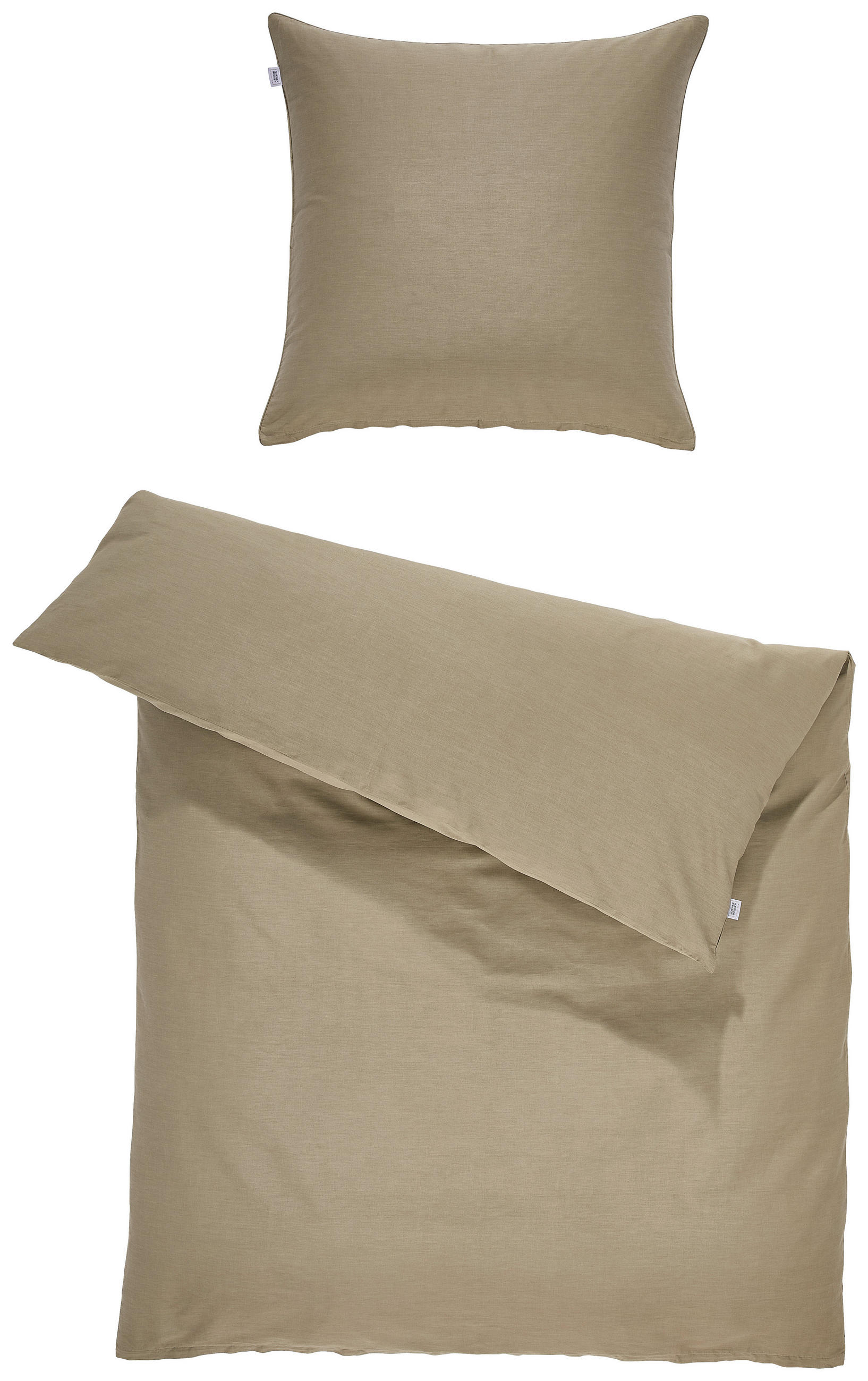 BETTWÄSCHE Schöner Wohnen - Pure oliv Satin 135/200 cm  - Creme/Mintgrün, Basics, Textil (135/200cm) - Schöner Wohnen