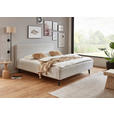 POLSTERBETT gepolstertes Kopfteil, Lattenrost, Bettkasten Beige 120/200 cm  - Birkefarben/Beige, Design, Holz/Textil (120/200cm) - Xora