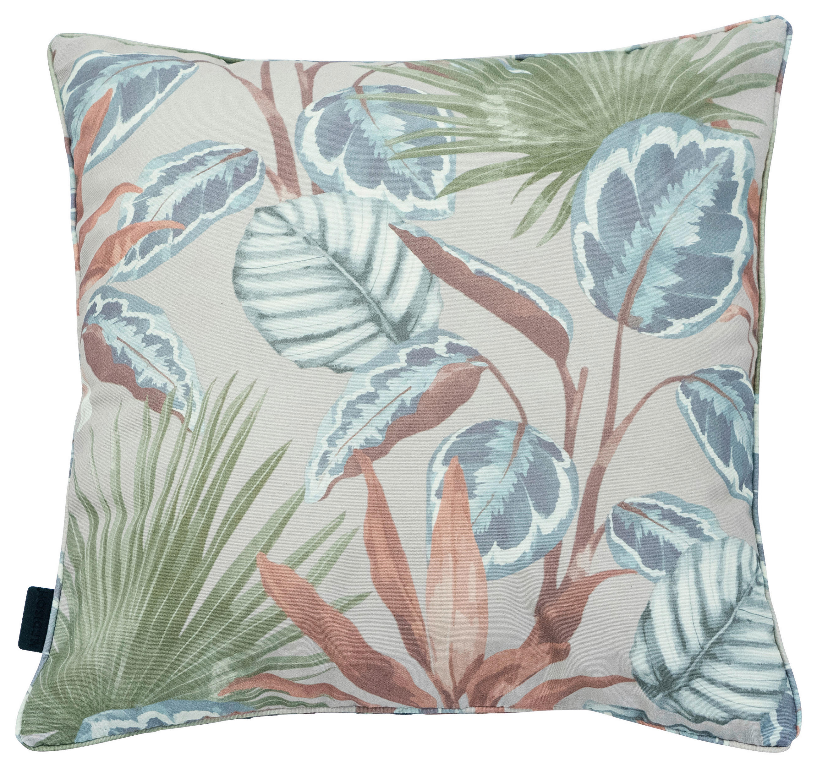 OUTDOOR-KISSEN Floral  - Blau/Braun, Basics, Textil (50/50/14cm)