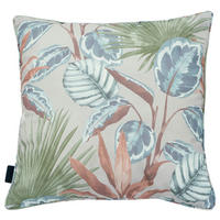 OUTDOOR-KISSEN Floral  - Blau/Braun, Basics, Textil (50/50/14cm)