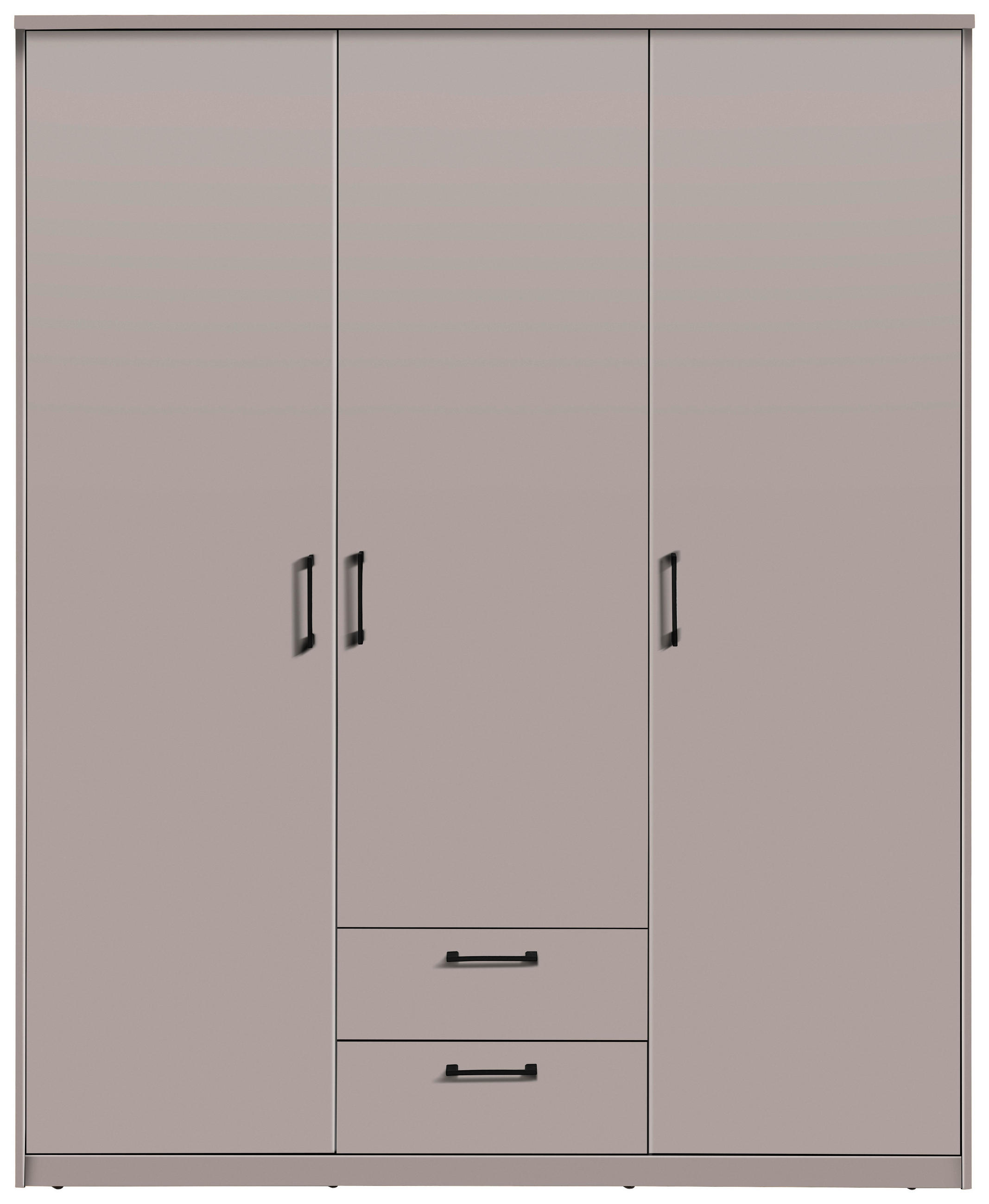 NYÍLÓAJTÓS SZEKRÉNY kasmírszínű  - kasmírszínű/fekete, Basics, faalapú anyag/fém (157/194/54cm) - Xora
