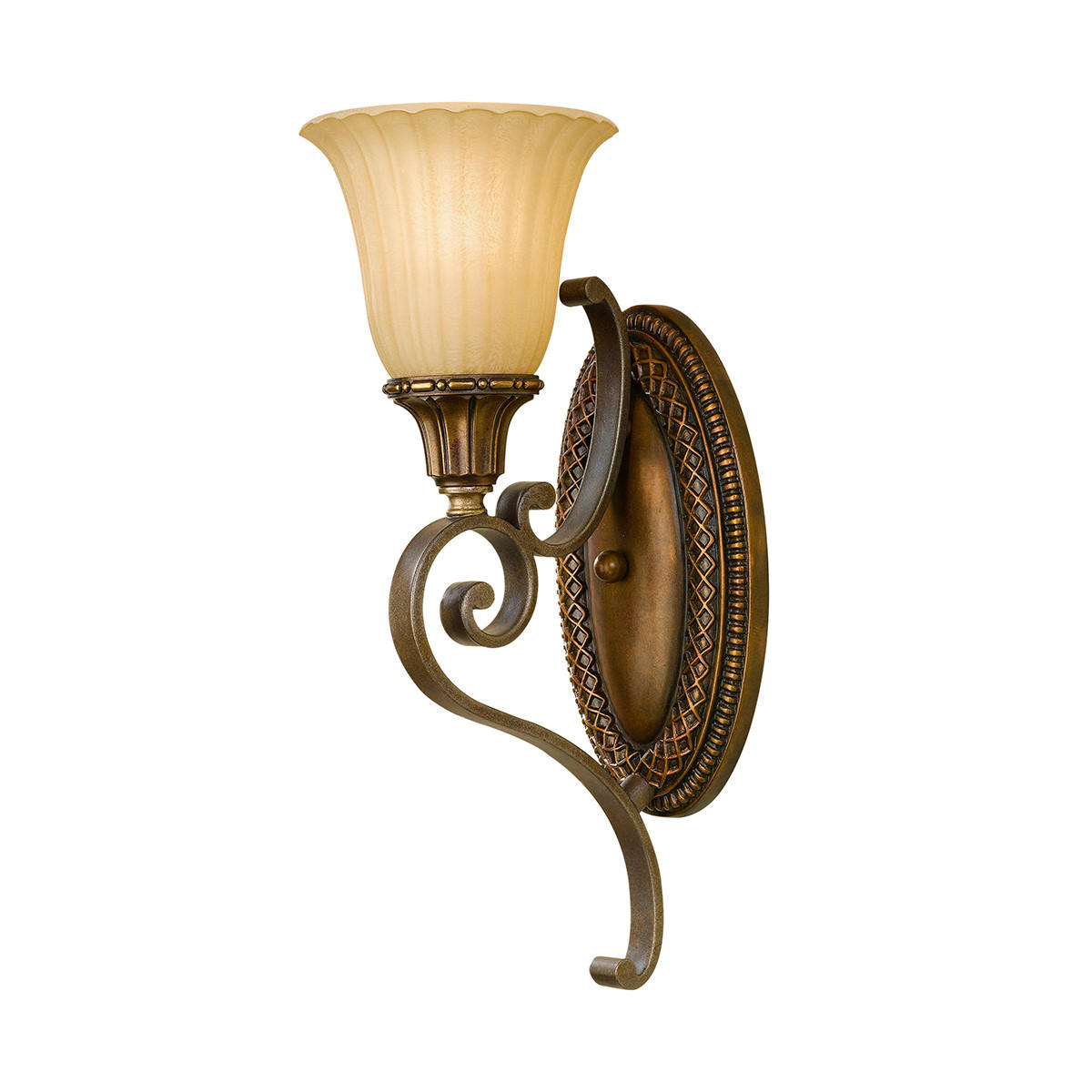 VÄGGLAMPA Elstead Kelham-Hall 14/41.9 /19.7 cm   - bronsfärgad/guldfärgad, Klassisk, metall/glas (14/41.9 /19.7cm) - Elstead Lighting