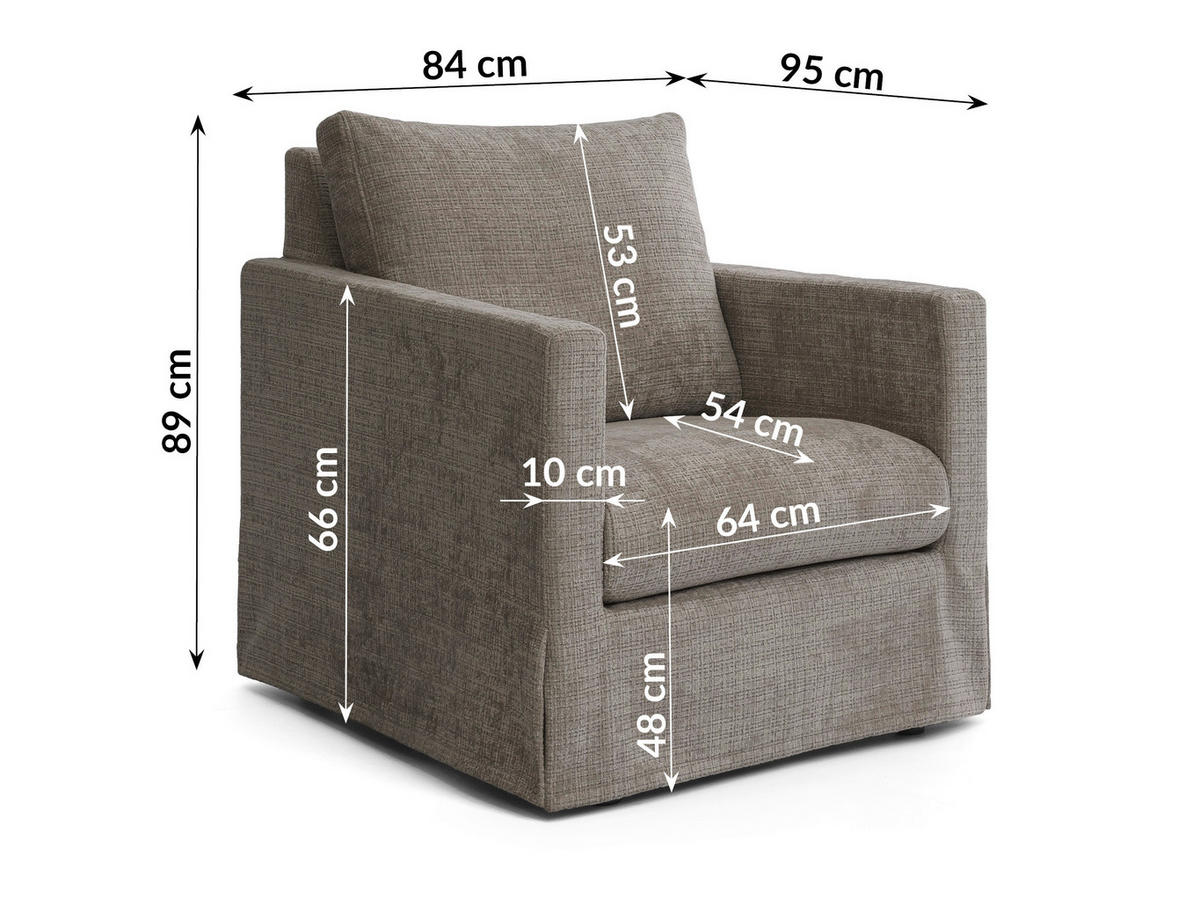 SESSELBEZUG - Braun, Design, Textil (84/89/95cm) - P & B