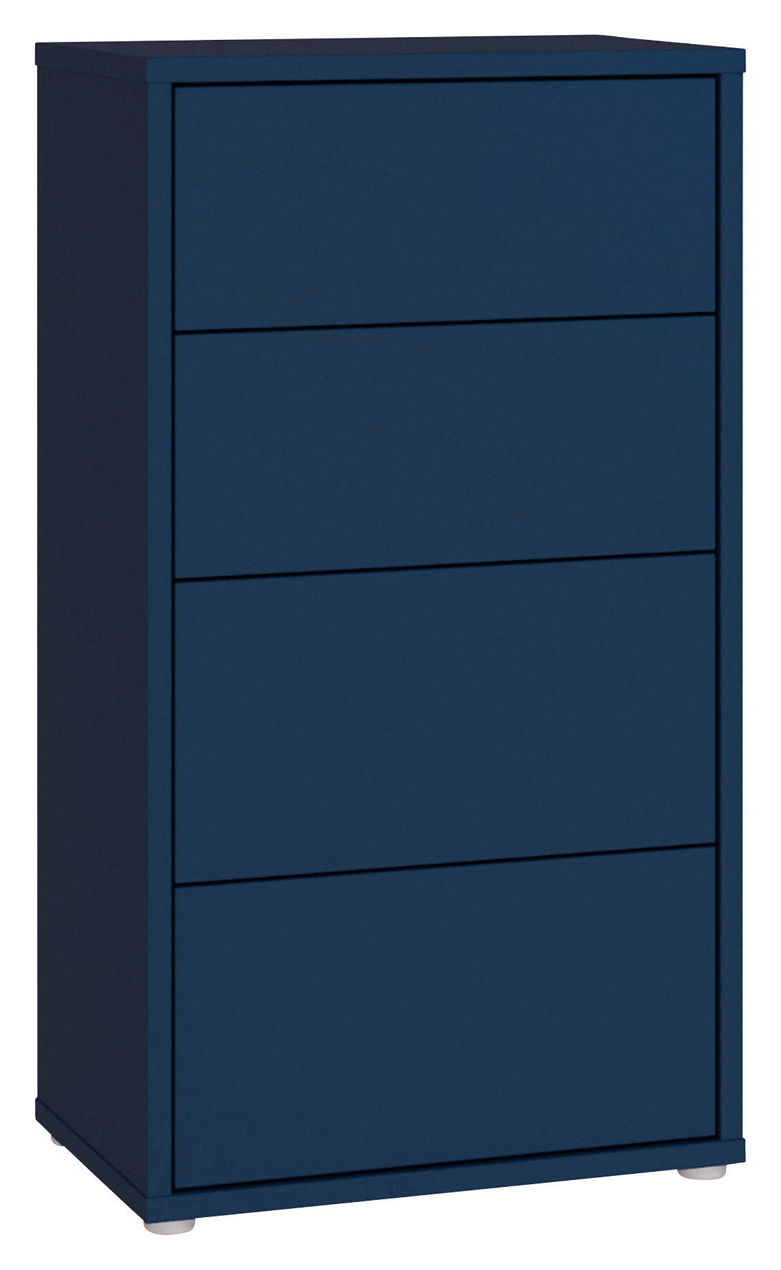 KOMMODE , 55/99/35 cm, 4 Schublade(n)  - Silberfarben/Dunkelblau, Trend, Holzwerkstoff/Kunststoff (55/99/35cm) - Carryhome