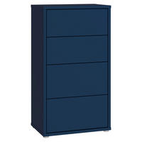KOMMODE , 55/99/35 cm, 4 Schublade(n)  - Silberfarben/Dunkelblau, Trend, Holzwerkstoff/Kunststoff (55/99/35cm) - Carryhome