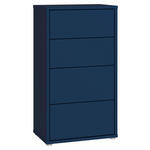 KOMMODE , 55/99/35 cm, 4 Schublade(n)  - Silberfarben/Dunkelblau, Trend, Holzwerkstoff/Kunststoff (55/99/35cm) - Carryhome