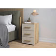 NACHTKÄSTCHEN 40/61/42 cm  in Champagner, Eiche Artisan  - Champagner/Alufarben, KONVENTIONELL, Holz/Holzwerkstoff (40/61/42cm) - Xora