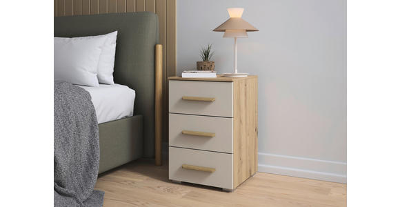 NACHTKÄSTCHEN 40/61/42 cm  in Champagner, Eiche Artisan  - Champagner/Alufarben, KONVENTIONELL, Holz/Holzwerkstoff (40/61/42cm) - Xora