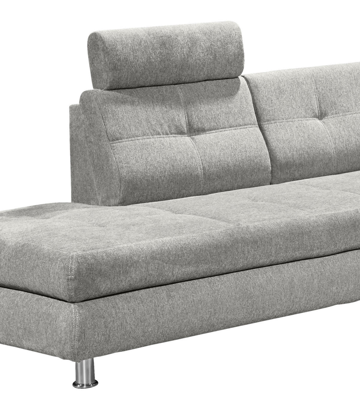 WOHNLANDSCHAFT Silberfarben Webstoff  - Silberfarben, MODERN, Kunststoff/Textil (233/349/177cm) - MID.YOU